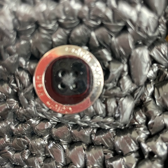 Calvin Klein Black Crochet Pop Top Recycled Shoulderbag Purse - Picture 5 of 10